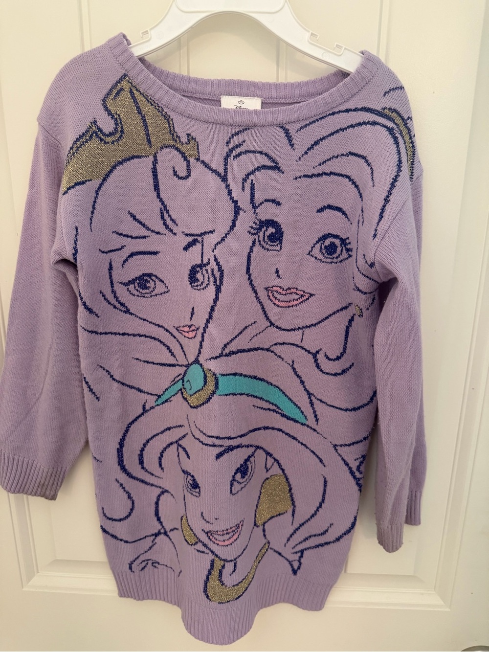 Girls Disney Lavender Princess Graphic Sweater - Lilac trendy feminine